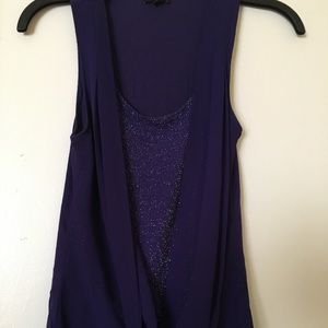Express Dark Purple with Silver Sparkle Tank